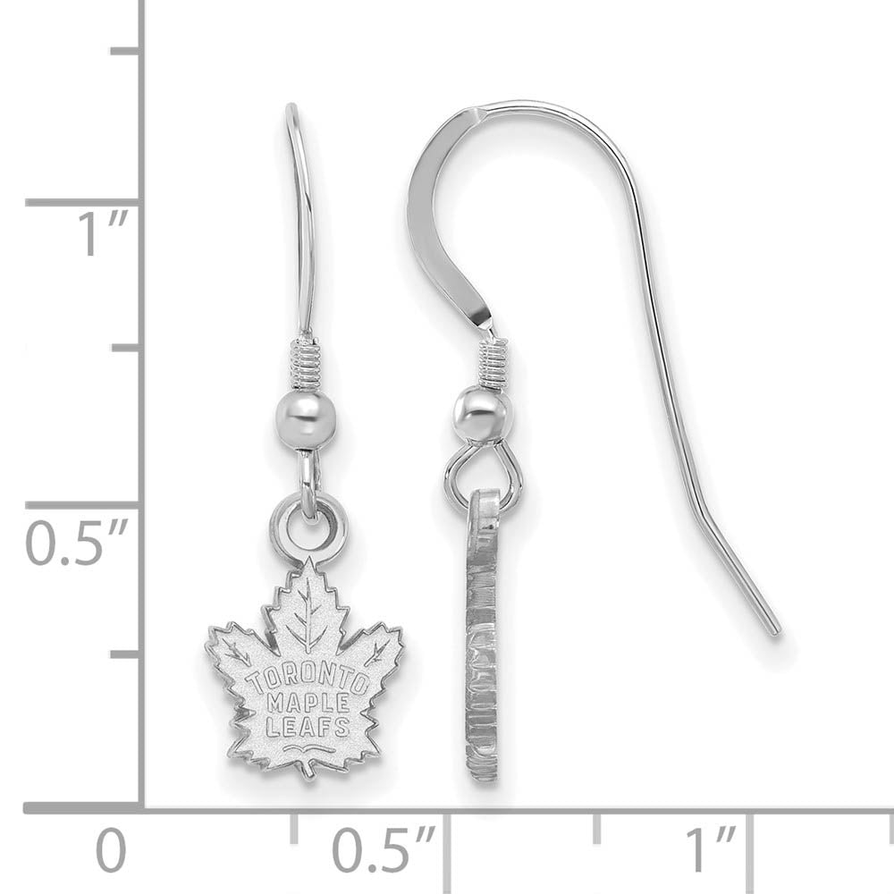 Alternate view of the Sterling Silver NHL Toronto Maple Leafs XS Dangle Earrings by The Black Bow Jewelry Co.