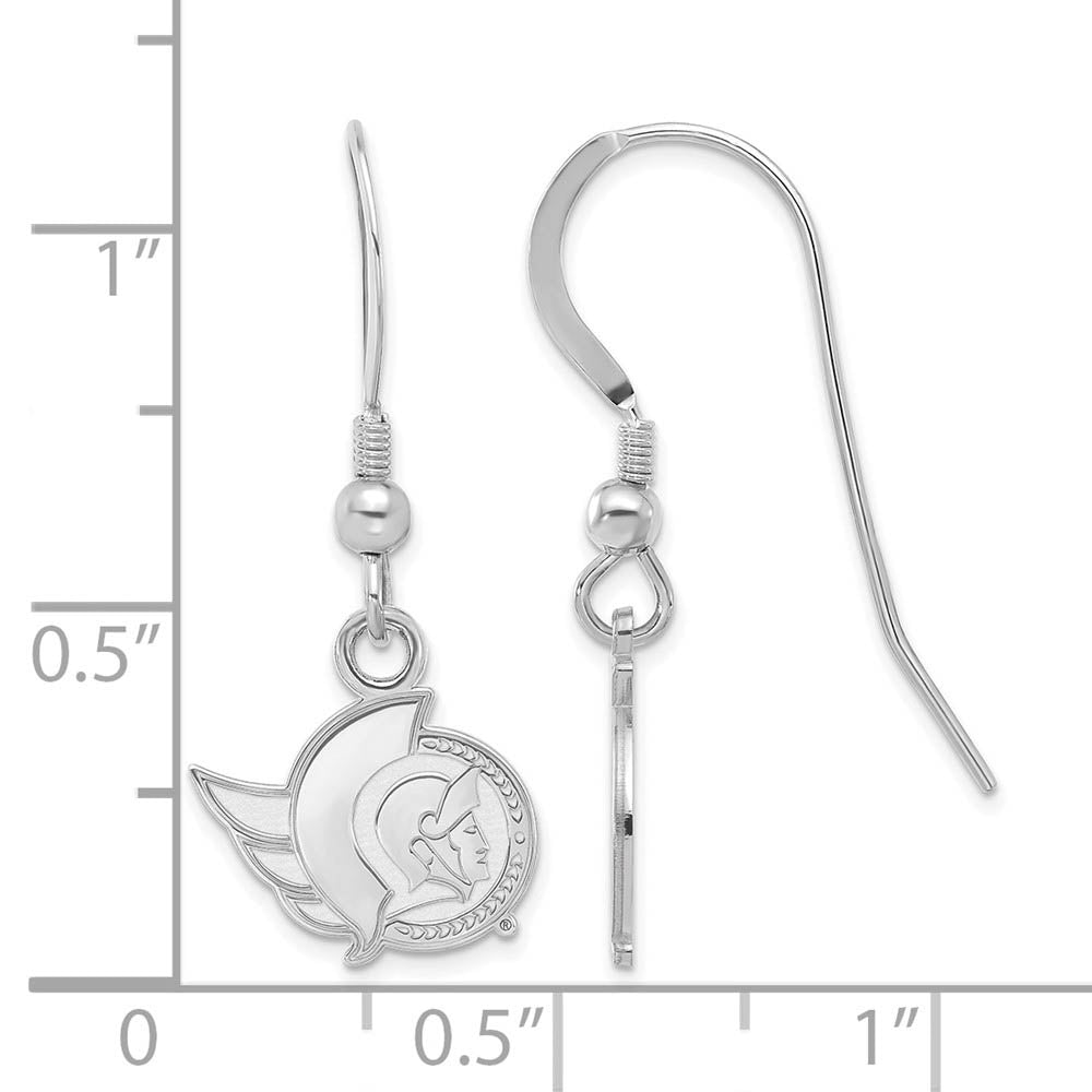 Alternate view of the Sterling Silver NHL Ottawa Senators XS Dangle Earrings by The Black Bow Jewelry Co.