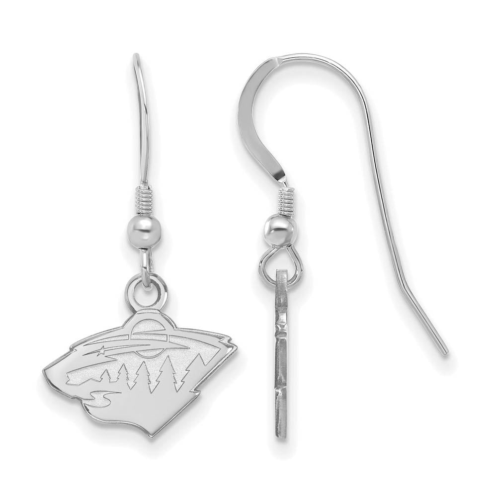 Sterling Silver NHL Minnesota Wild XS Dangle Earrings, Item E18057 by The Black Bow Jewelry Co.