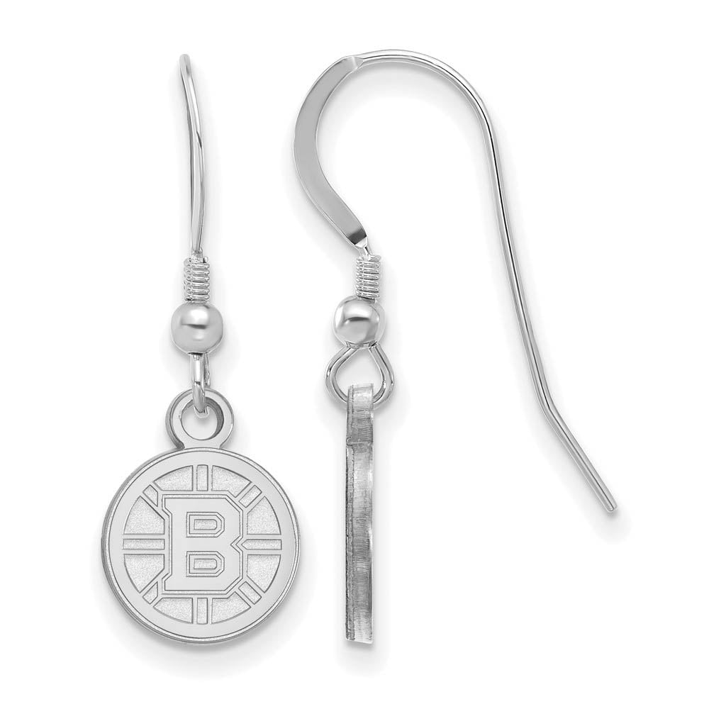 Sterling Silver NHL Boston Bruins XS Dangle Earrings, Item E18059 by The Black Bow Jewelry Co.