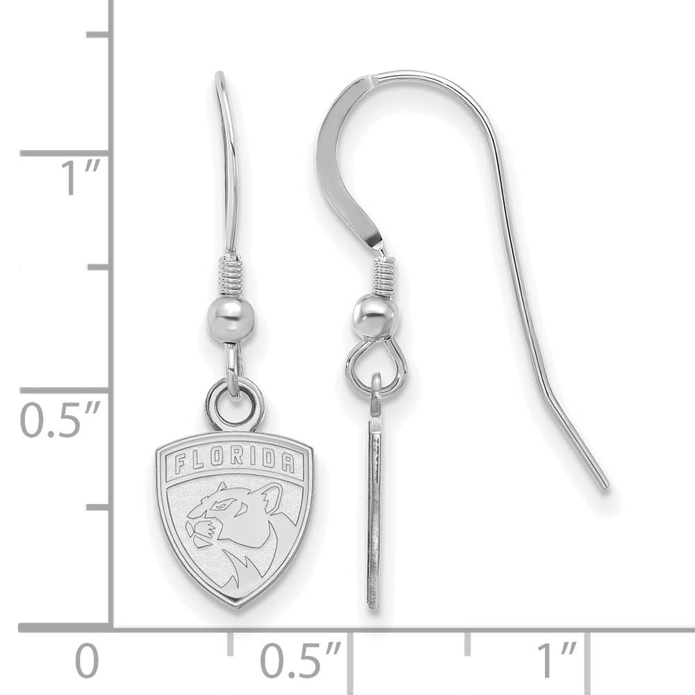Alternate view of the Sterling Silver NHL Florida Panthers XS Dangle Earrings by The Black Bow Jewelry Co.