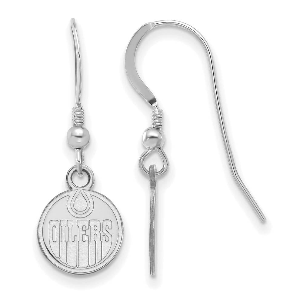Sterling Silver NHL Edmonton Oilers XS Dangle Earrings, Item E18069 by The Black Bow Jewelry Co.