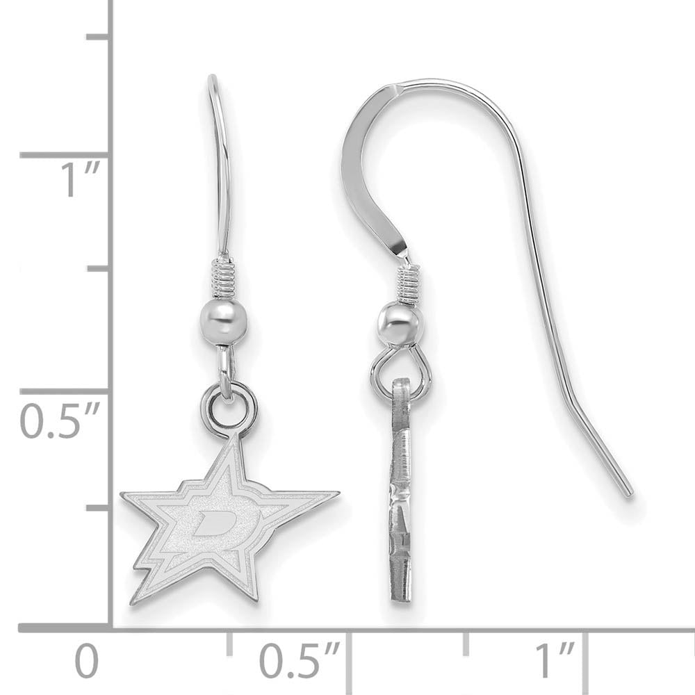 Alternate view of the Sterling Silver NHL Dallas Stars XS Dangle Earrings by The Black Bow Jewelry Co.