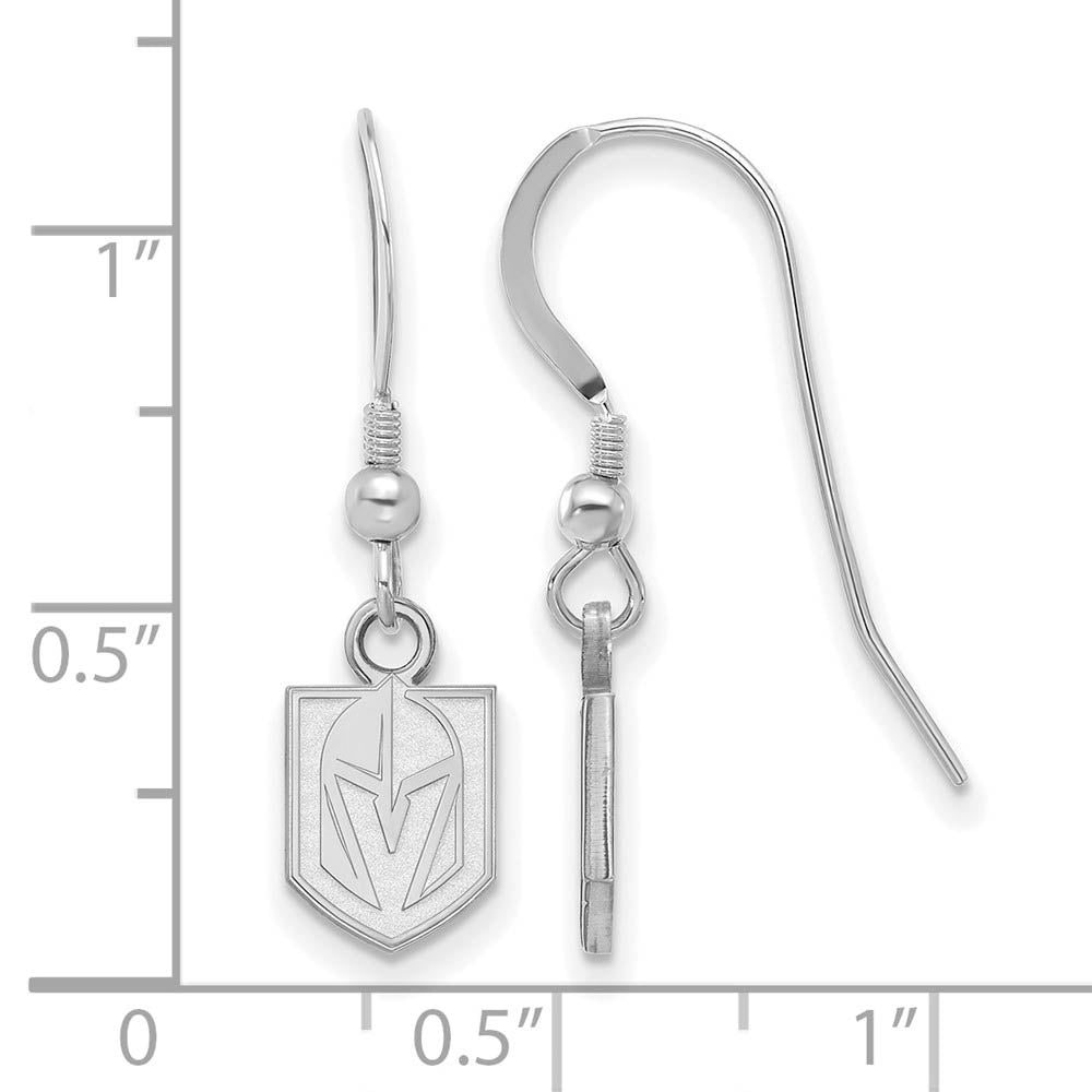 Alternate view of the Sterling Silver NHL Vegas Golden Knights XS Dangle Earrings by The Black Bow Jewelry Co.