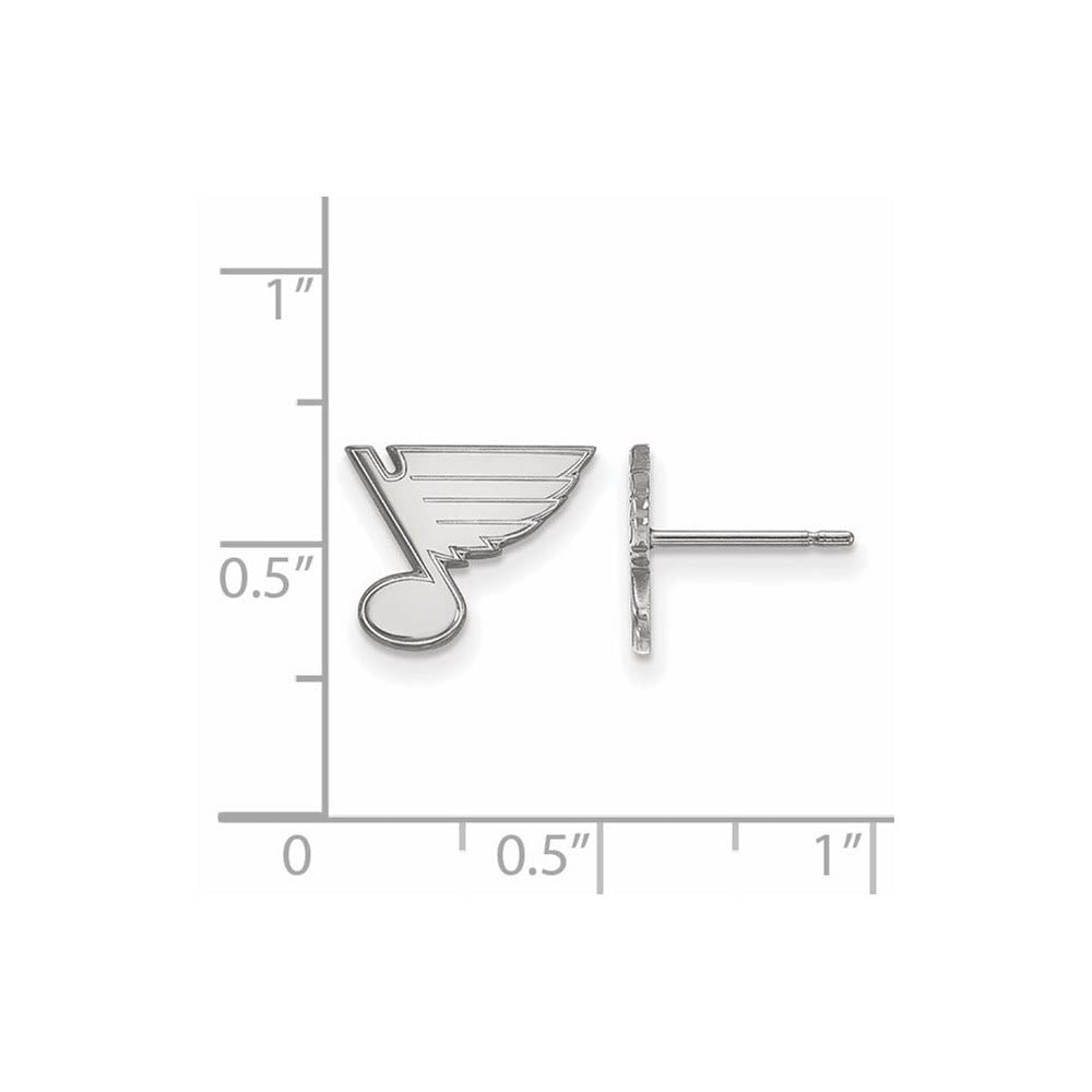 Alternate view of the Sterling Silver NHL St. Louis Blues XS Post Earrings by The Black Bow Jewelry Co.