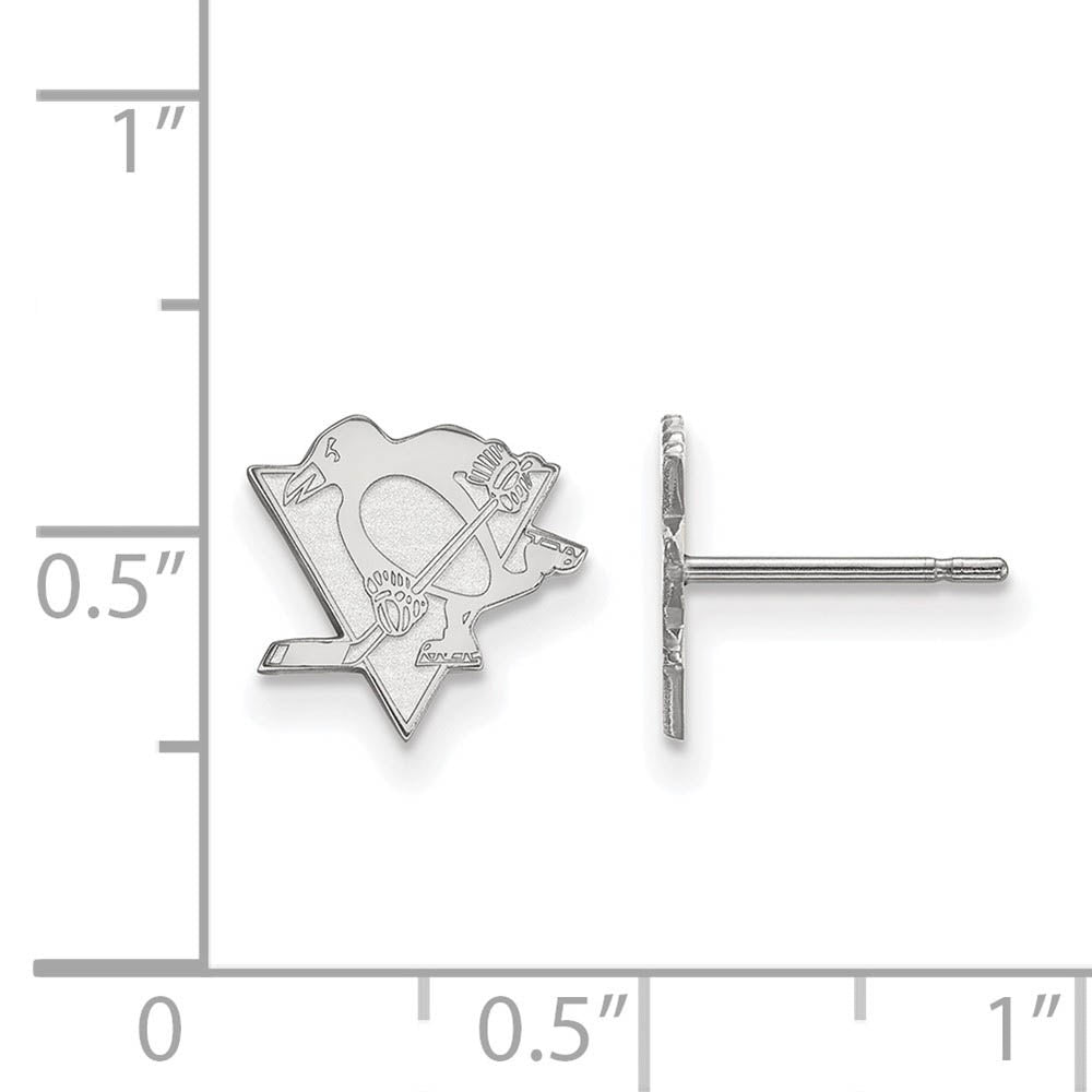 Alternate view of the Sterling Silver NHL Pittsburgh Penguins XS Post Earrings by The Black Bow Jewelry Co.
