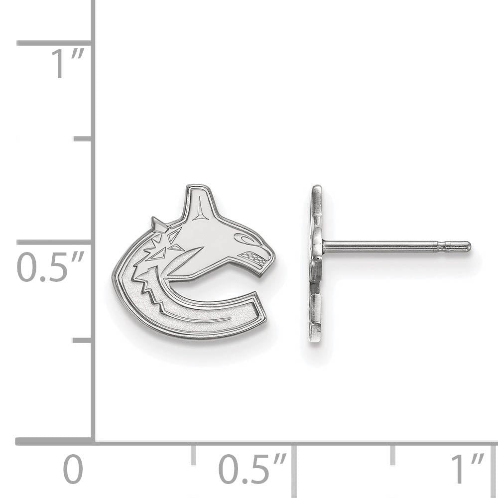 Alternate view of the Sterling Silver NHL Vancouver Canucks XS Post Earrings by The Black Bow Jewelry Co.