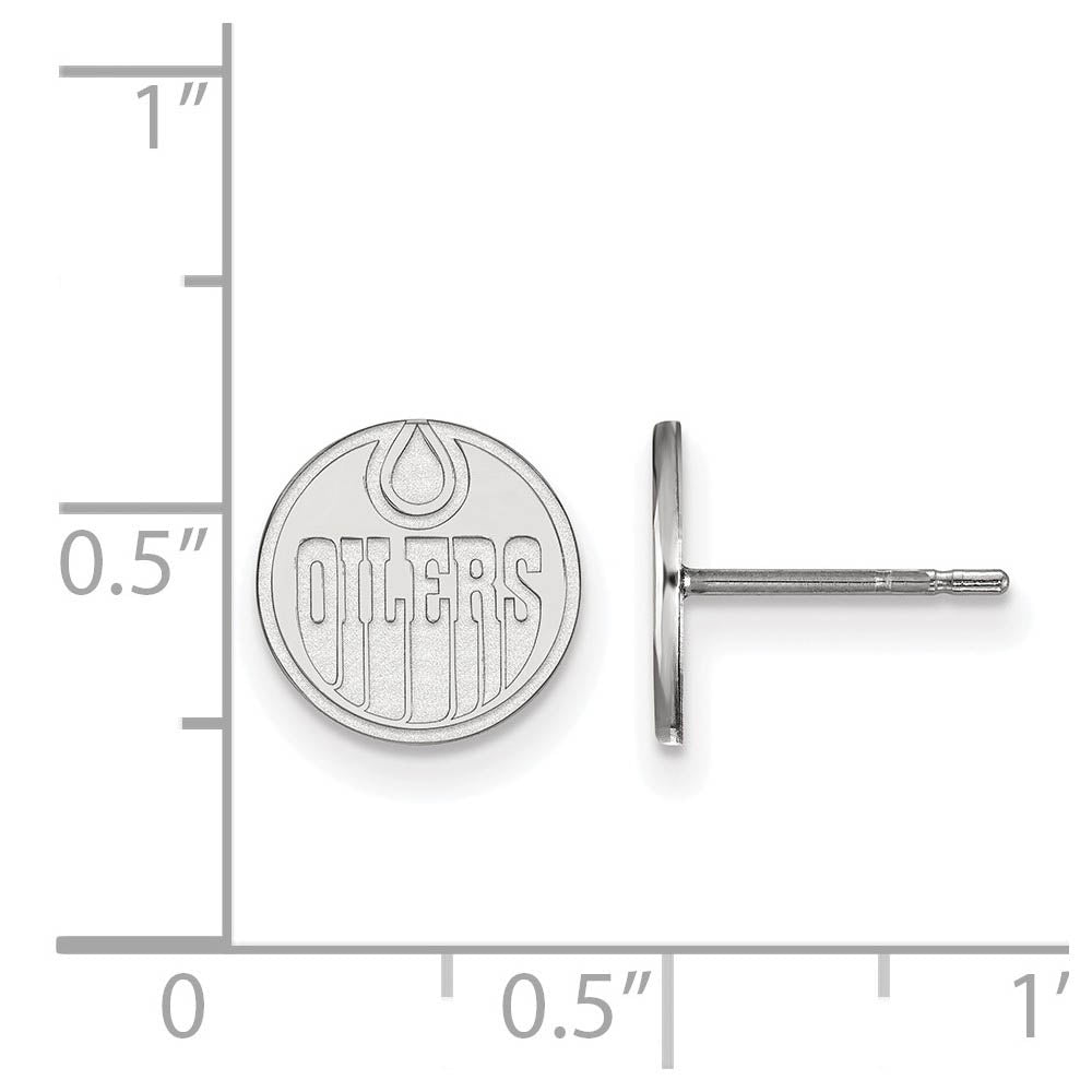 Alternate view of the Sterling Silver NHL Edmonton Oilers XS Post Earrings by The Black Bow Jewelry Co.