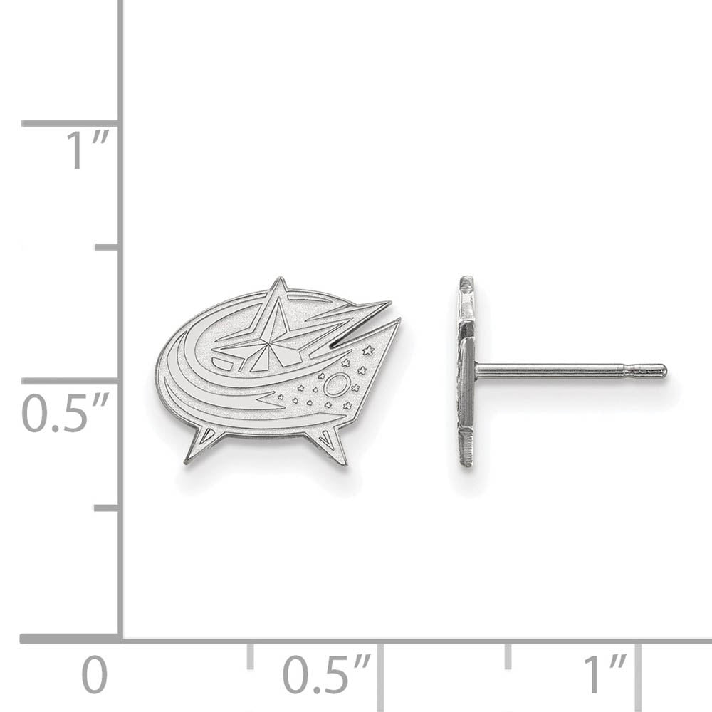 Alternate view of the Sterling Silver NHL Columbus Blue Jackets XS Post Earrings by The Black Bow Jewelry Co.