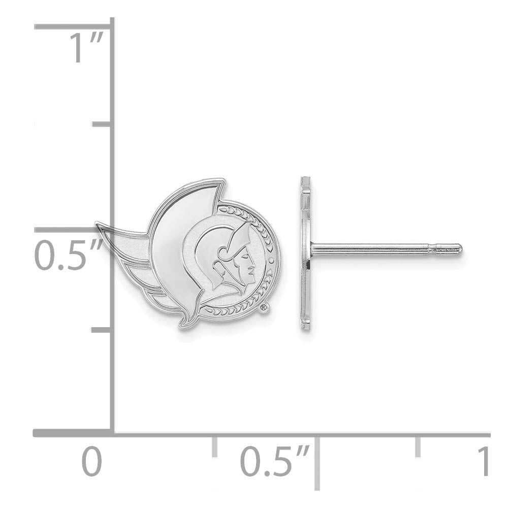 Alternate view of the Sterling Silver NHL Ottawa Senators XS Post Earrings by The Black Bow Jewelry Co.