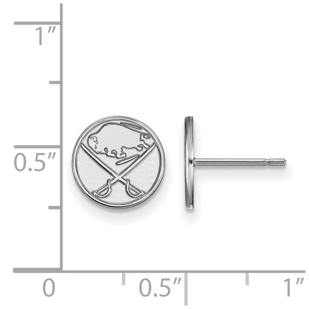 Alternate view of the Sterling Silver NHL Buffalo Sabres XS Post Earrings by The Black Bow Jewelry Co.