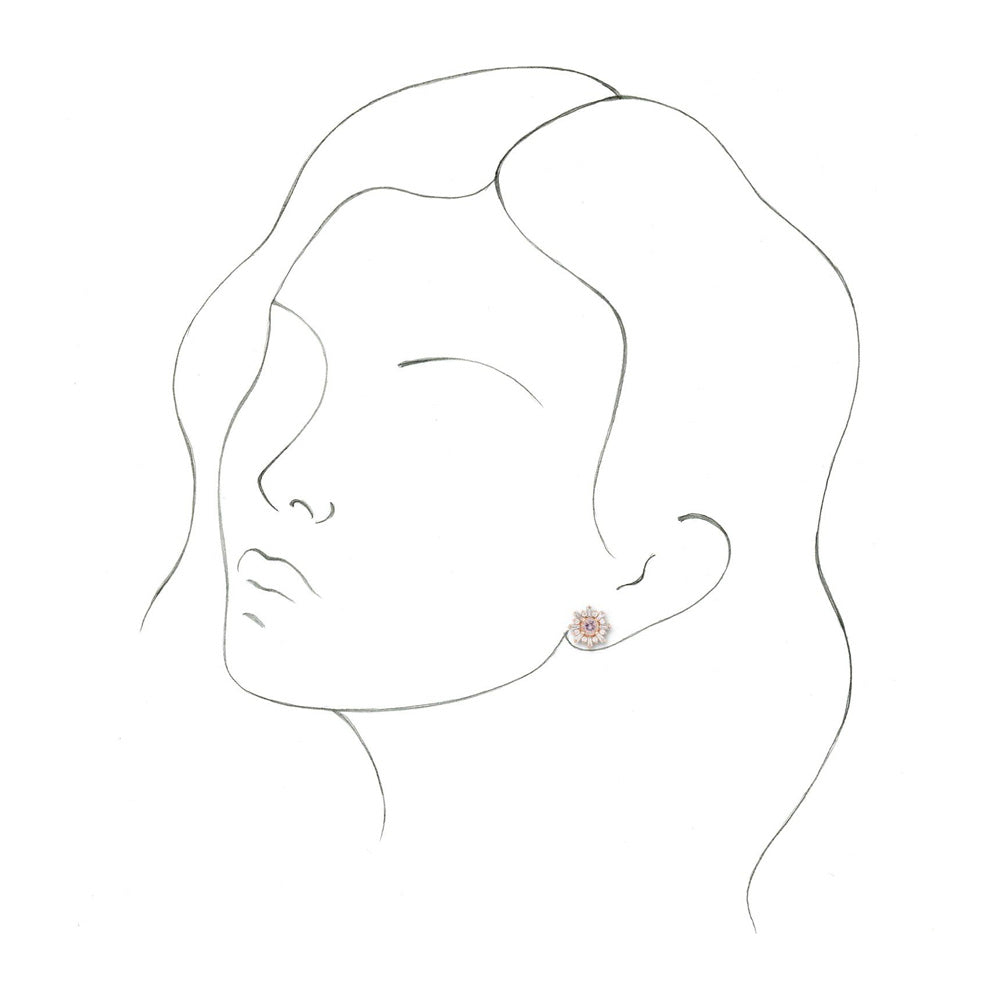 Alternate view of the 14K Rose Gold, Morganite & 3/4 CTW Diamond 13mm Post Earrings by The Black Bow Jewelry Co.