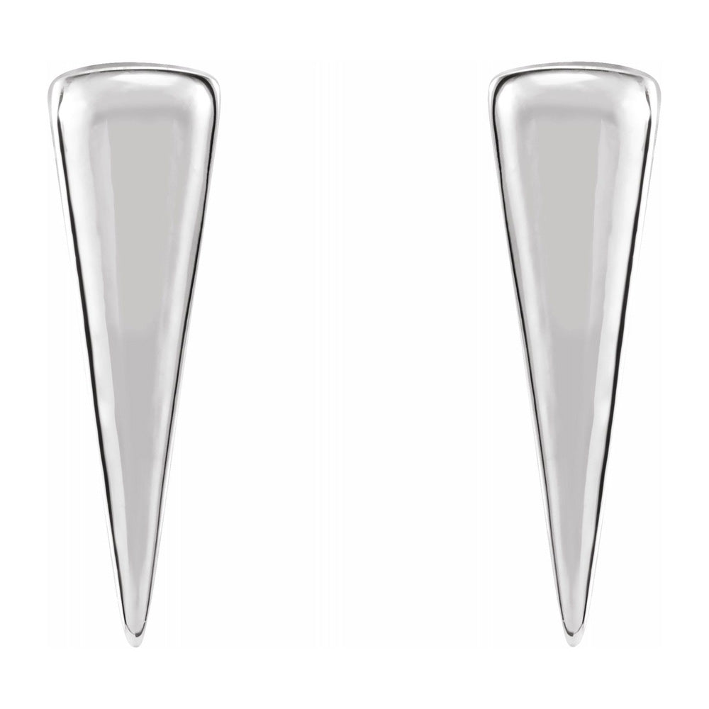 Alternate view of the 14K White Gold Small Triangle Post Earrings, 12mm (7/16 inch) by The Black Bow Jewelry Co.