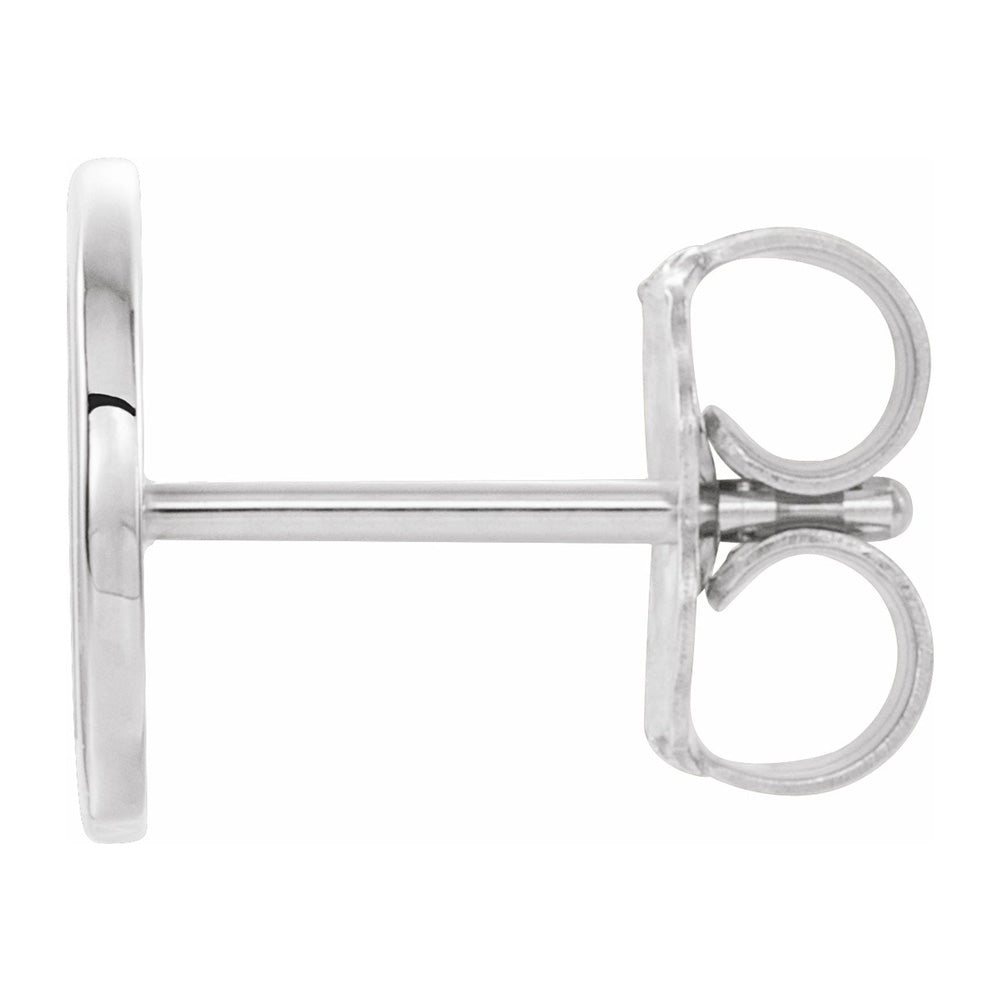 Alternate view of the Single, 14k White Gold Initial D Post Earring, 7 x 8mm by The Black Bow Jewelry Co.