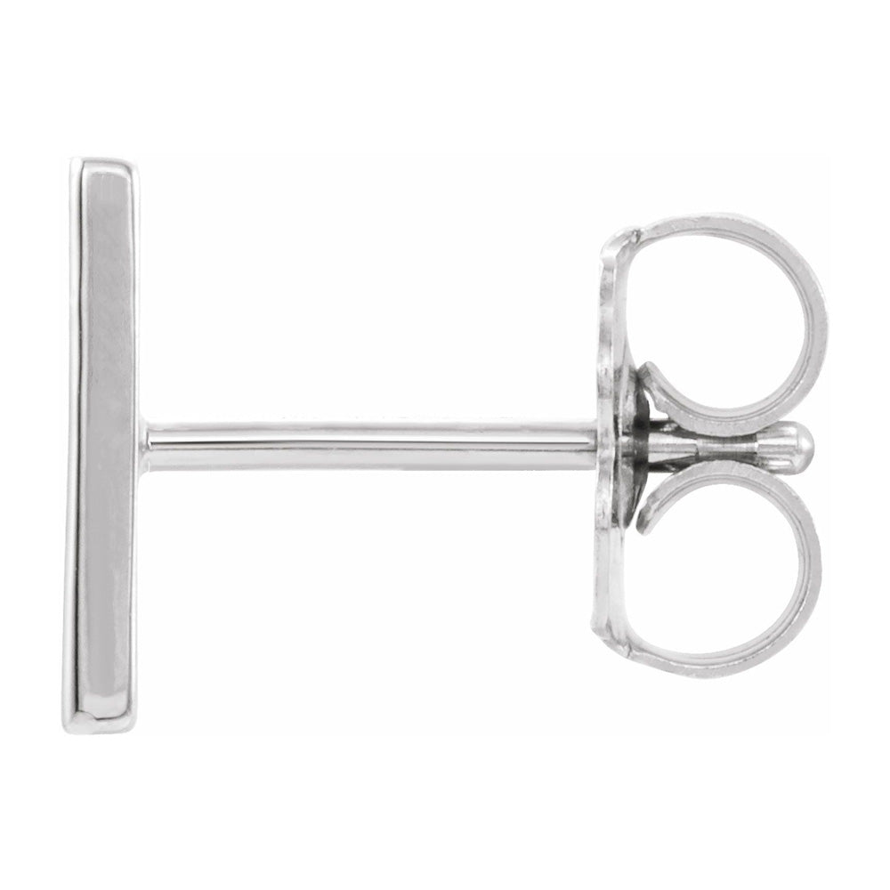 Alternate view of the Single, 14k White Gold Initial H Post Earring, 6 x 8mm by The Black Bow Jewelry Co.