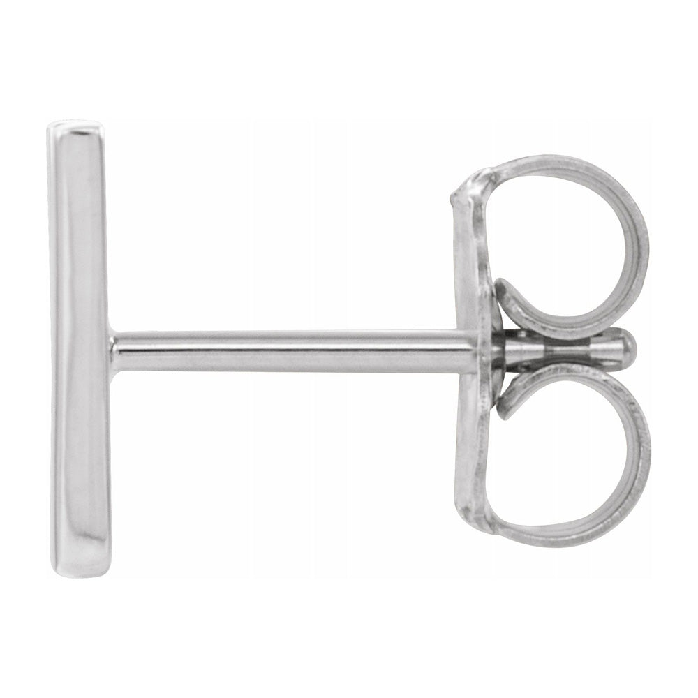 Alternate view of the Single, 14k White Gold Initial W Post Earring, 9.5 x 8mm by The Black Bow Jewelry Co.