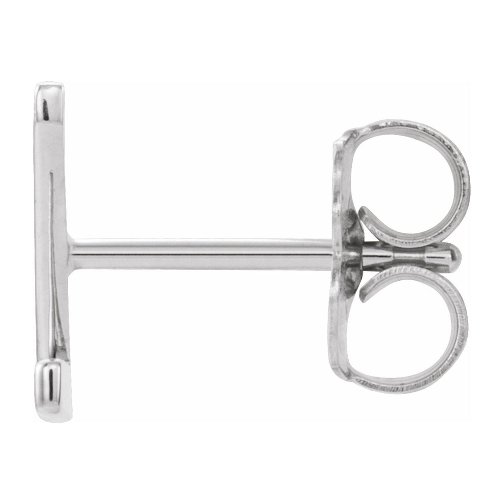 Alternate view of the Single, 14k White Gold Initial Z Post Earring, 6.75 x 8mm by The Black Bow Jewelry Co.