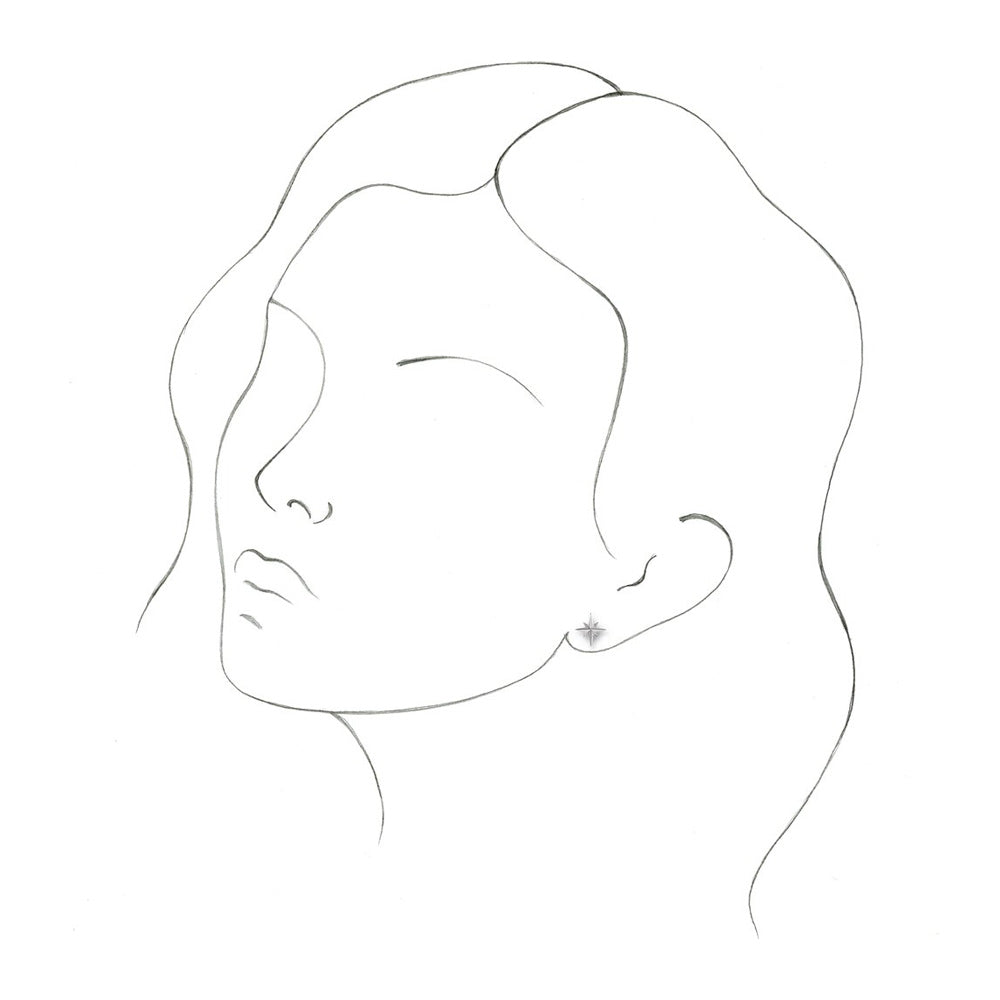 Alternate view of the Platinum North Star Post Earrings, 9.5mm (3/8 Inch) by The Black Bow Jewelry Co.