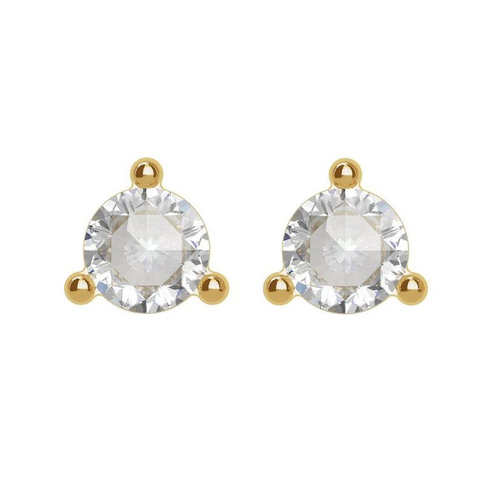 14k Yellow Gold 3mm 1/8 CTW Rose-Cut Diamond Post Earrings, Item E18527-3 by The Black Bow Jewelry Co.