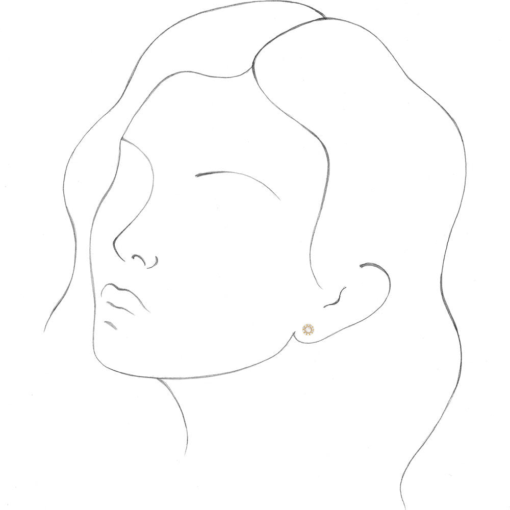 Alternate view of the 14K Yellow Gold 1/4 CTW Rose-Cut Diamond Halo Style Earrings, 6.75mm by The Black Bow Jewelry Co.