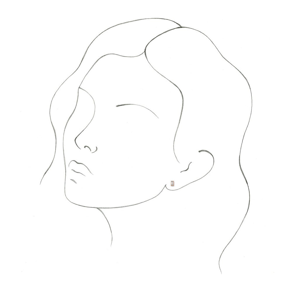 Alternate view of the 14K Yellow Gold 1/4 CTW Diamond Baguette Post Earrings, 3 x 4.75mm by The Black Bow Jewelry Co.