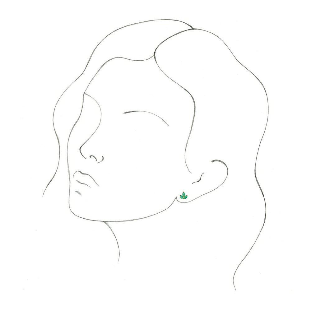 Alternate view of the 14K Yellow Gold Natural Emerald Cluster Earrings, 8 x 8.25mm by The Black Bow Jewelry Co.