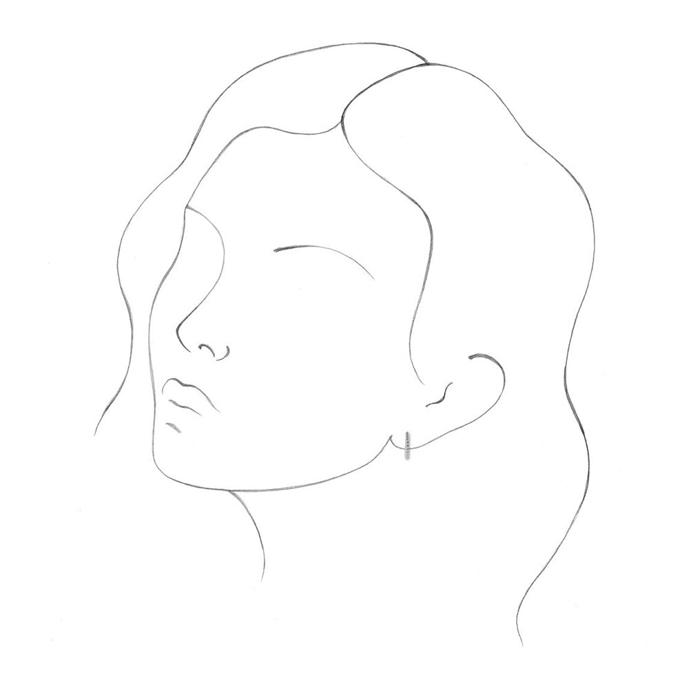 Alternate view of the 14K White Gold Twisted Rope Hinged Huggie Hoop Earrings, 1.6 x 11mm by The Black Bow Jewelry Co.