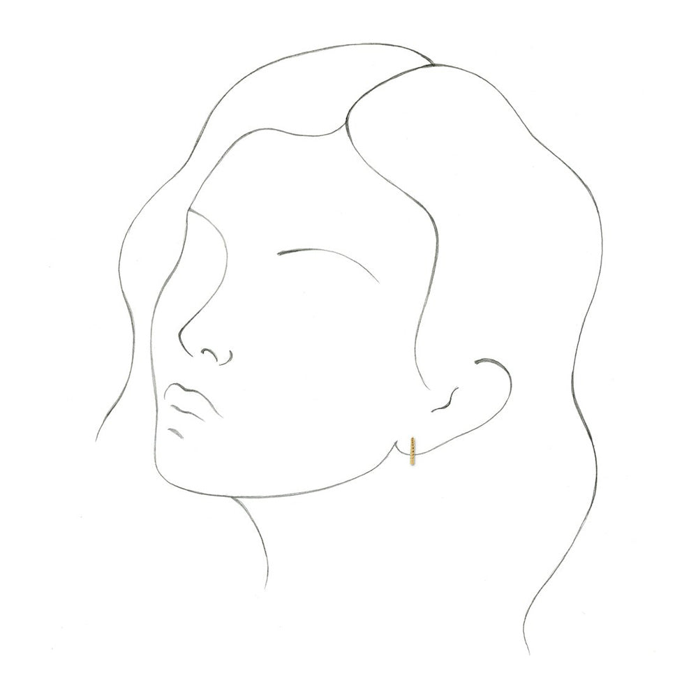 Alternate view of the 14K Yellow Gold Twisted Rope Hinged Huggie Hoop Earrings, 1.6 x 11mm by The Black Bow Jewelry Co.