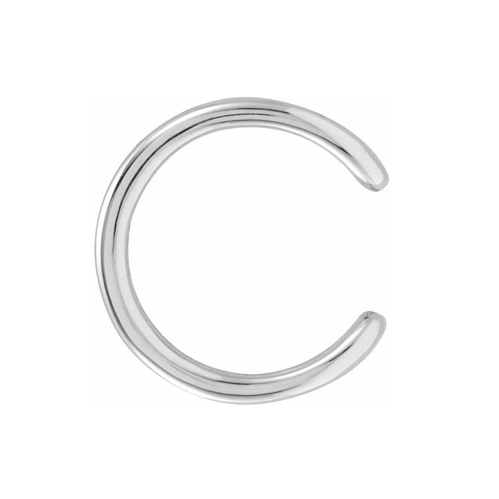 Alternate view of the Single, 14K White Gold Negative Space Ear Cuff Earring, 3.5 x 10.5mm by The Black Bow Jewelry Co.