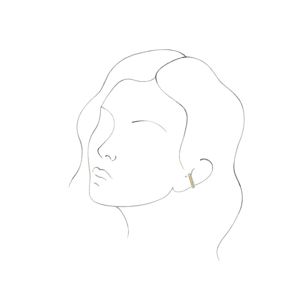 Alternate view of the Single, 14K Yellow Gold 1/10 CTW Diamond Cuff Post Earring, 2.5x18.5mm by The Black Bow Jewelry Co.