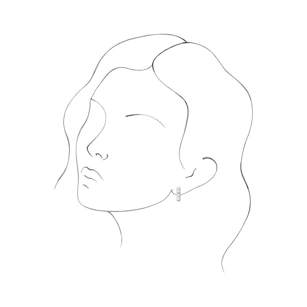 Alternate view of the 14K White Gold Freshwater Cultured Pearl Huggie Hoop Earrings, 15.5mm by The Black Bow Jewelry Co.