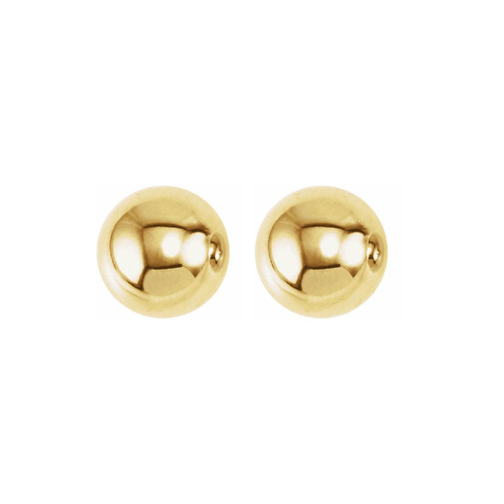 Alternate view of the 14K Yellow Gold Polished Hollow Ball Post Earrings, 3mm to 8mm by The Black Bow Jewelry Co.