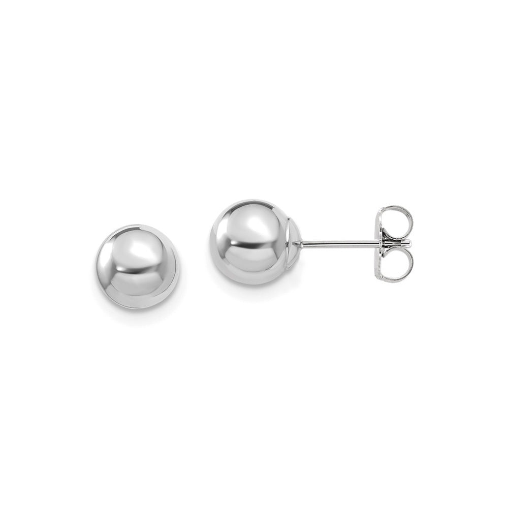 3mm 14K White Gold Polished Hollow Ball Post Earrings, Item E18543-3 by The Black Bow Jewelry Co.
