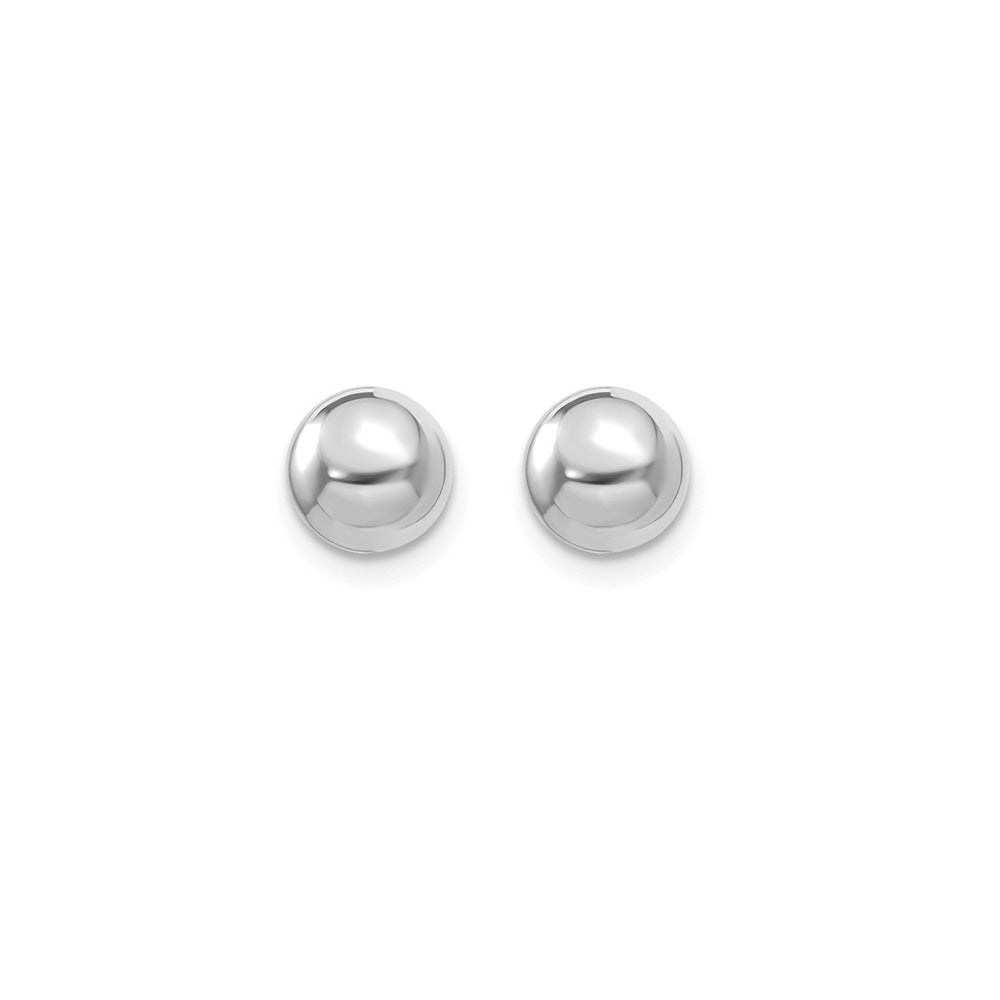 Alternate view of the 3mm 14K White Gold Polished Hollow Ball Post Earrings by The Black Bow Jewelry Co.