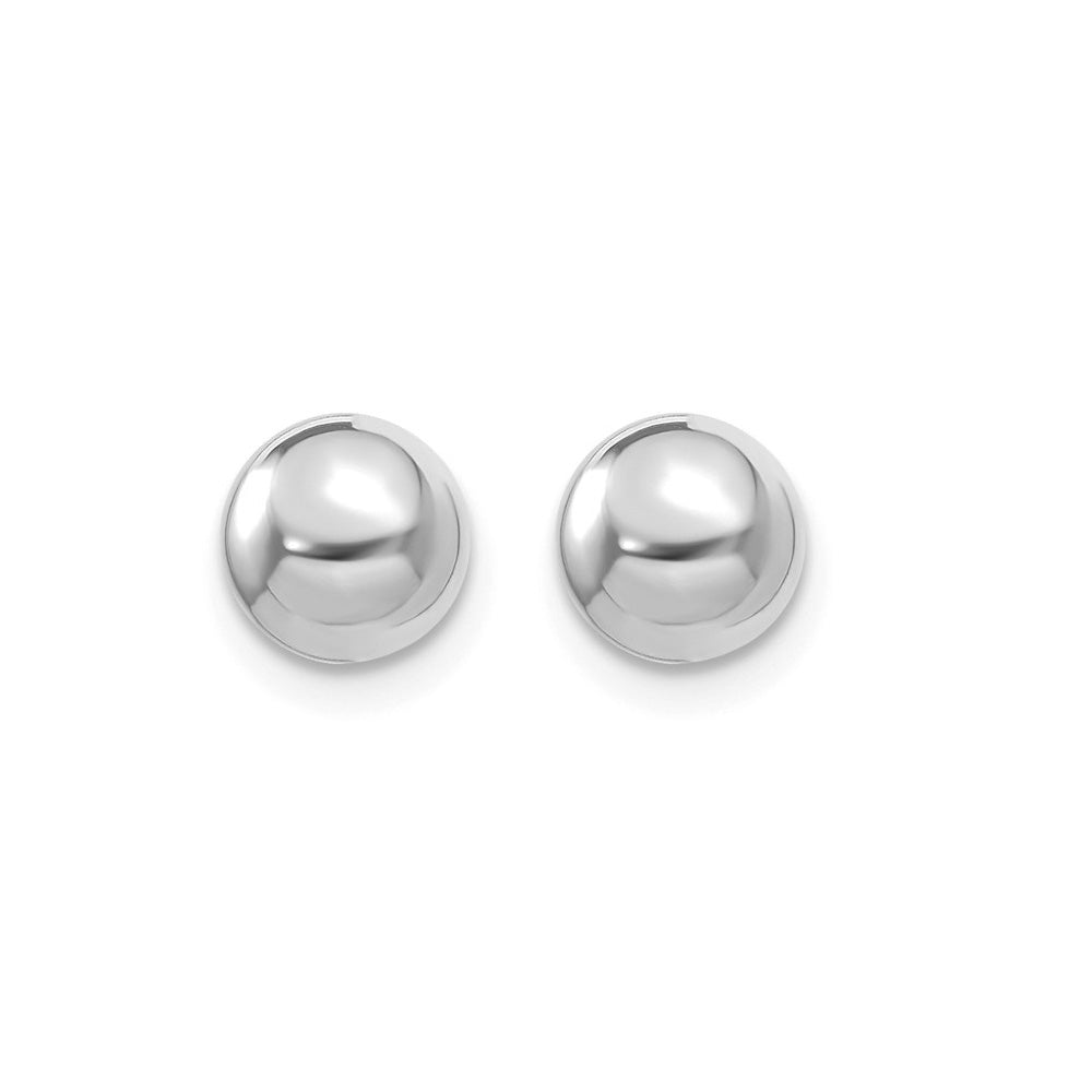 Alternate view of the 14K White Gold Polished Hollow Ball Post Earrings, 3mm to 5mm by The Black Bow Jewelry Co.