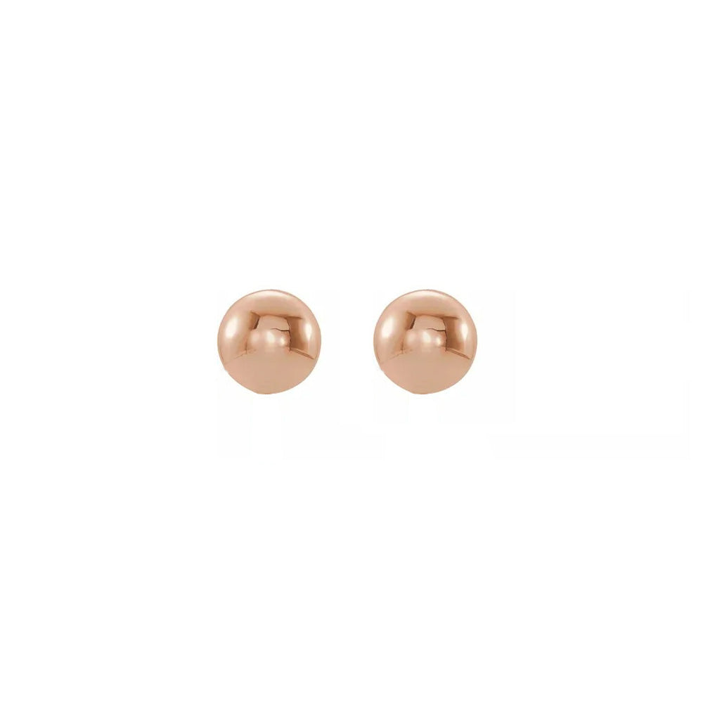 Alternate view of the 6mm 14K Rose Gold Polished Hollow Ball Post Earrings by The Black Bow Jewelry Co.