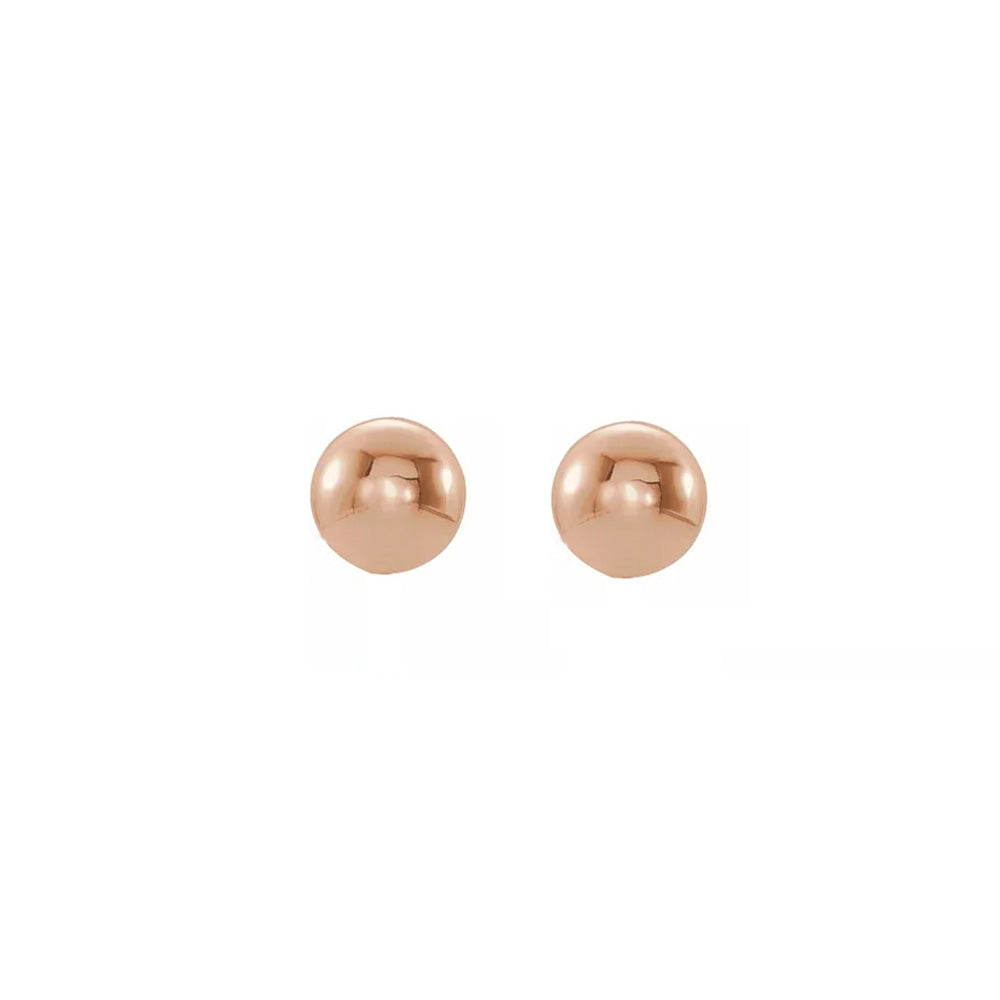 Alternate view of the 7mm 14K Rose Gold Polished Hollow Ball Post Earrings by The Black Bow Jewelry Co.