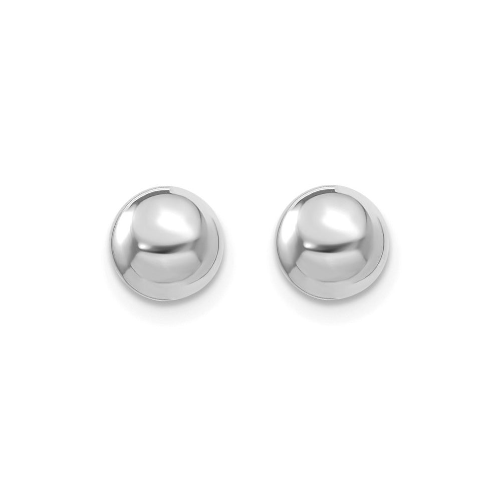 Alternate view of the 10mm Sterling Silver Polished Hollow Ball Post Earrings by The Black Bow Jewelry Co.