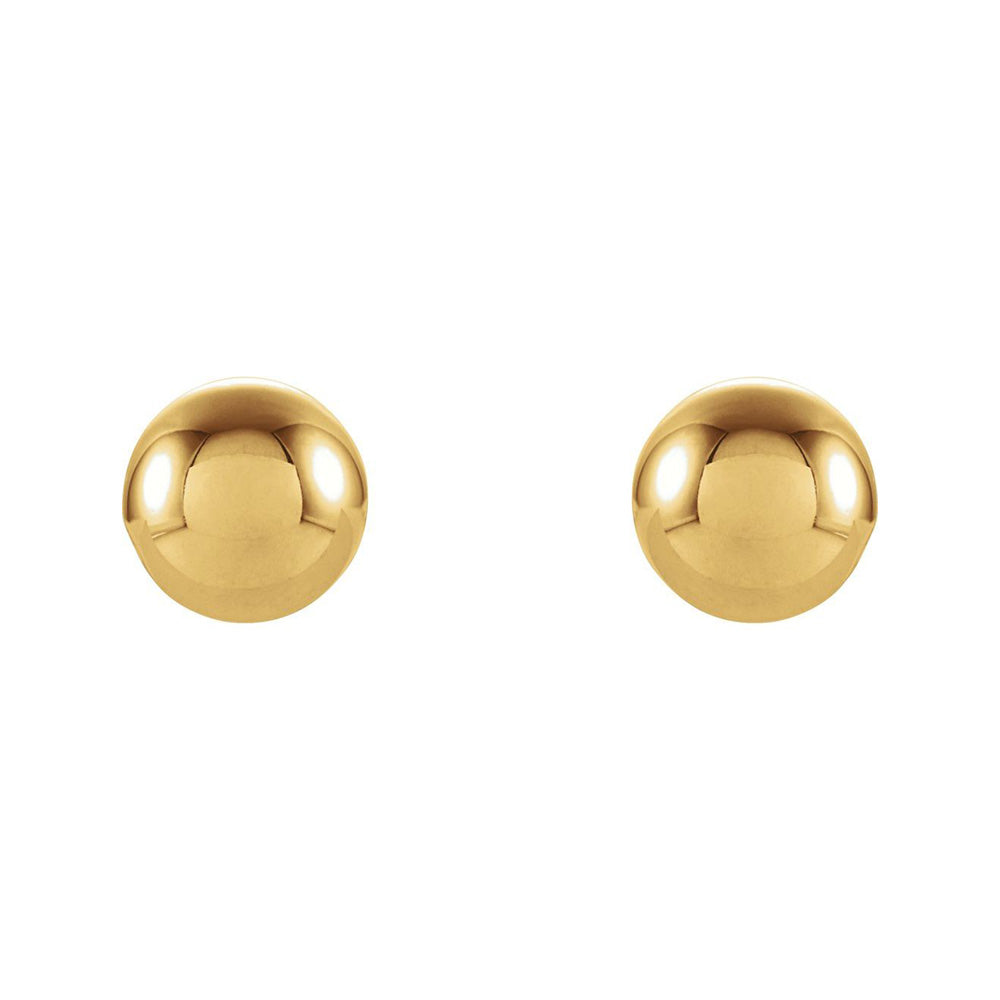 14K Yellow Gold Hollow Ball Screw Back Stud Earrings, 3mm to 6mm, Item E18546 by The Black Bow Jewelry Co.