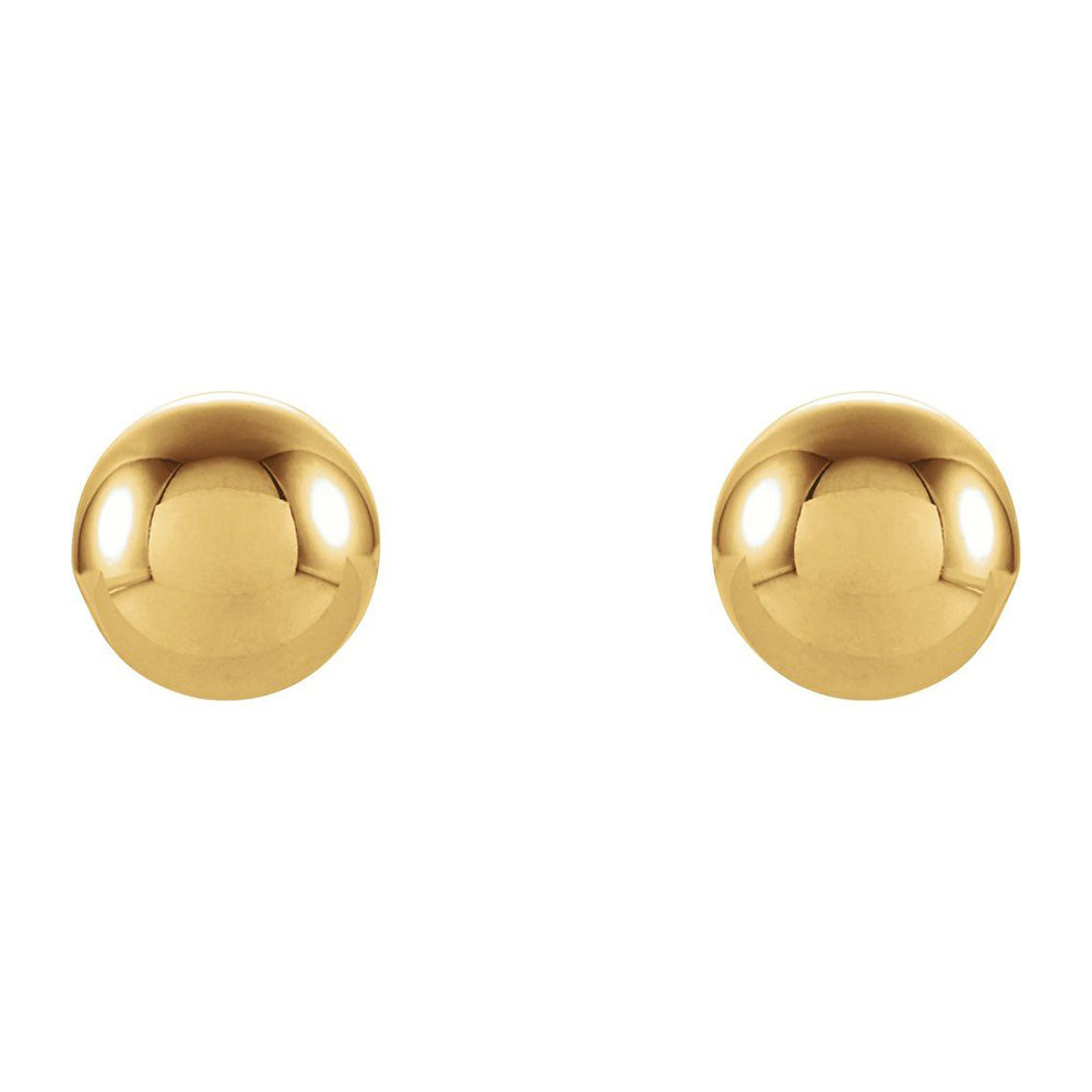 6mm 14K Yellow Gold Hollow Ball Screw Back Stud Earrings, Item E18546-6 by The Black Bow Jewelry Co.