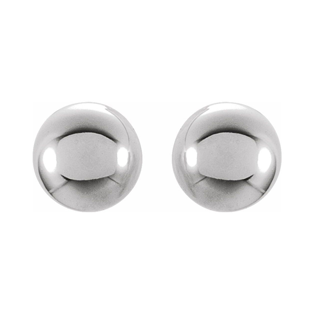 14K White Gold Hollow Ball Screw Back Stud Earrings, 3mm to 6mm, Item E18547 by The Black Bow Jewelry Co.