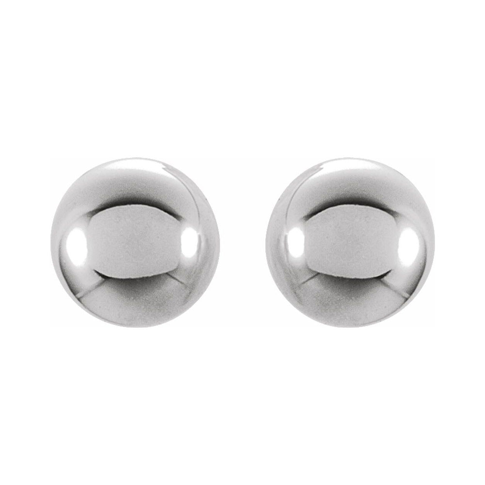 14K White Gold Hollow Ball Screw Back Stud Earrings, 3mm to 6mm, Item E18547 by The Black Bow Jewelry Co.