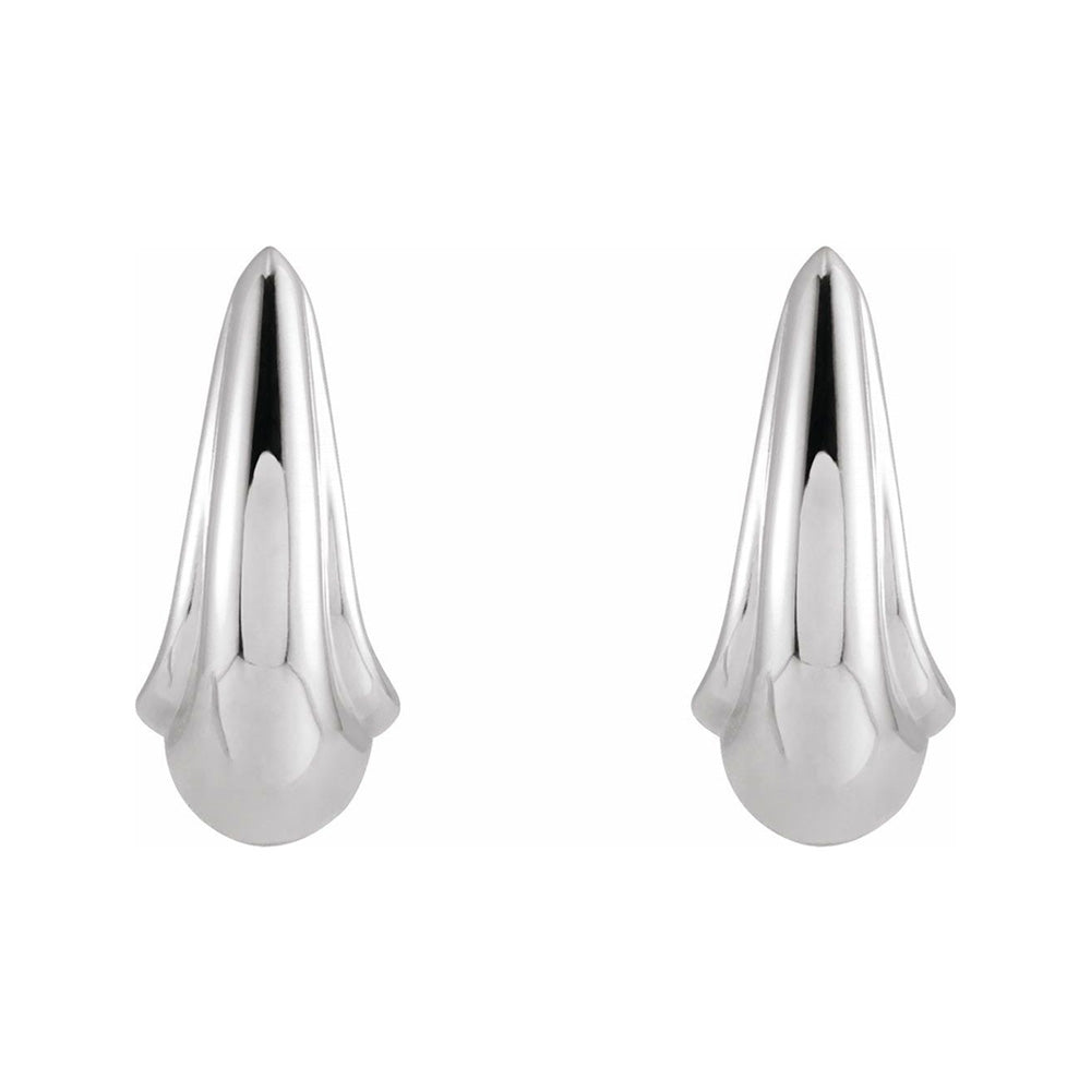 Alternate view of the 14K White Gold Tapered J Hoop Earrings, 6 x 10mm by The Black Bow Jewelry Co.