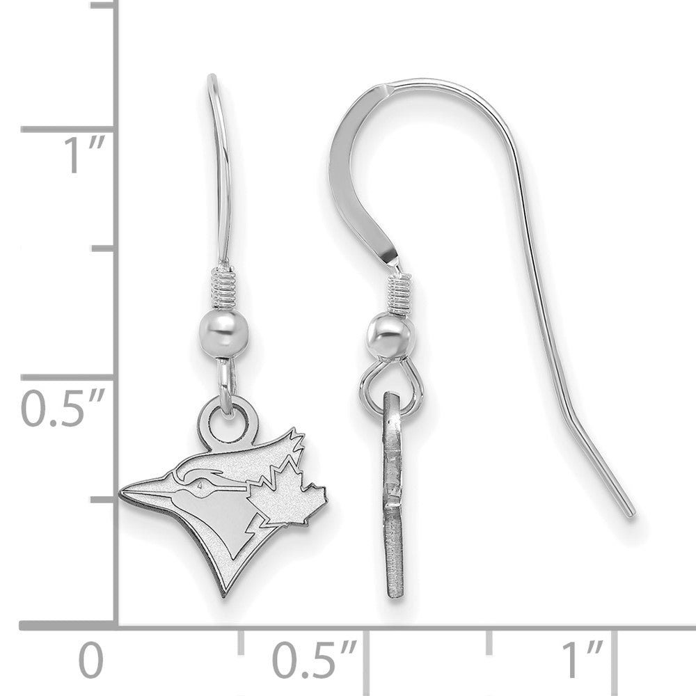 Alternate view of the Sterling Silver MLB Toronto Blue Jays XS Dangle Earrings by The Black Bow Jewelry Co.
