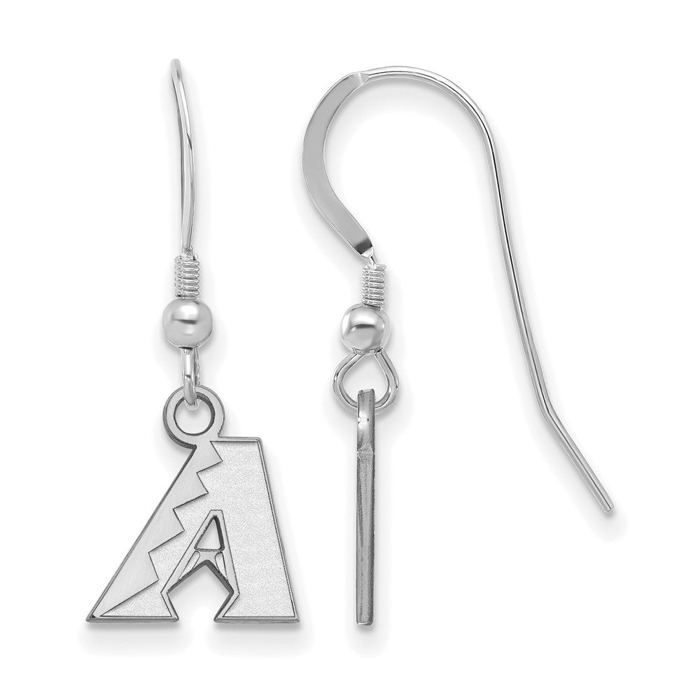 Sterling Silver MLB Arizona Diamondbacks XS Dangle Earrings, Item E18584 by The Black Bow Jewelry Co.