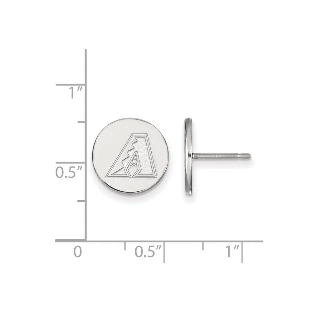 Alternate view of the Sterling Silver MLB Arizona Diamondbacks SM Disc Earrings by The Black Bow Jewelry Co.