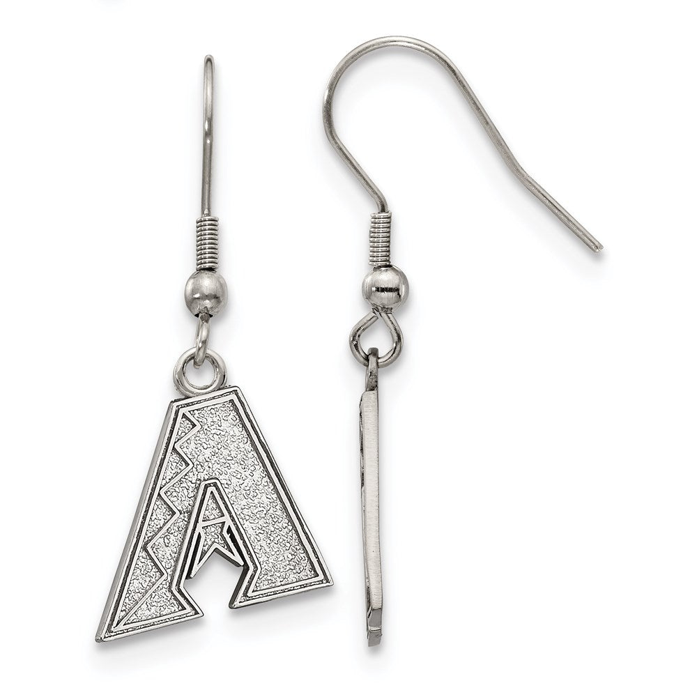 Stainless Steel MLB Arizona Diamondbacks MD Dangle Earrings, Item E18589 by The Black Bow Jewelry Co.
