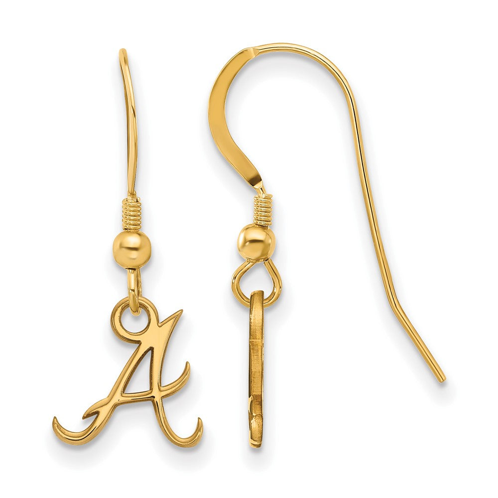 14K Yellow Gold Plated Silver MLB Atlanta Braves XS Dangle Earrings, Item E18590 by The Black Bow Jewelry Co.