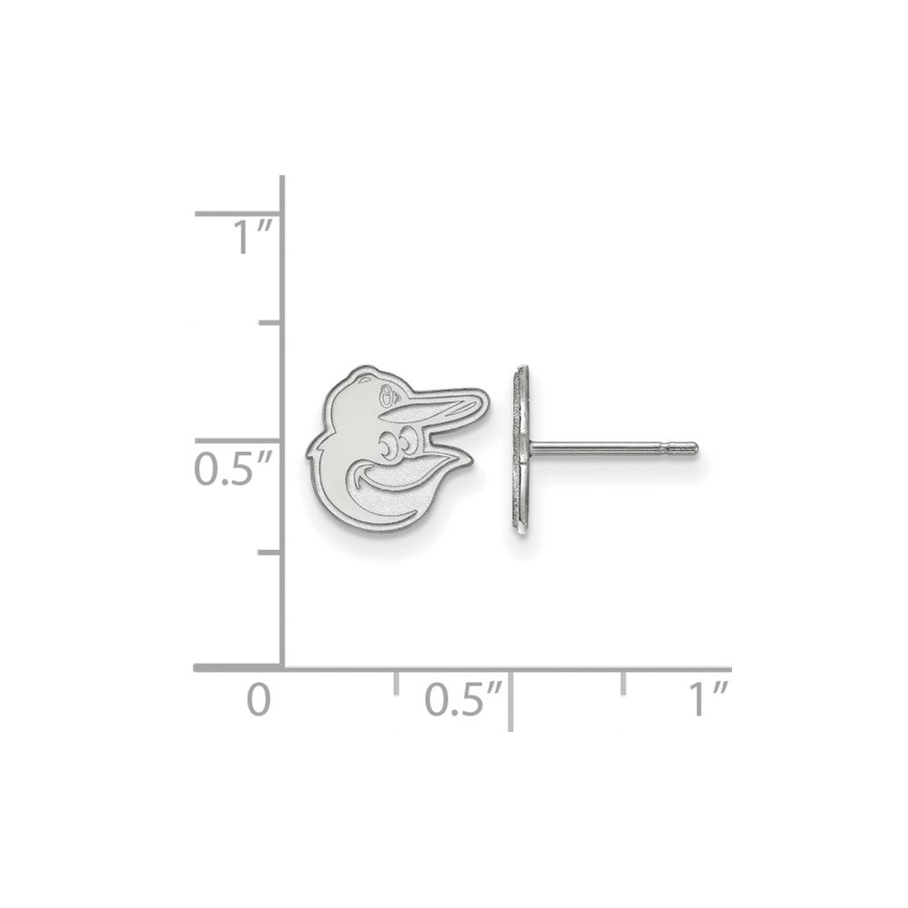 Alternate view of the Sterling Silver MLB Baltimore Orioles XS Logo Post Earrings by The Black Bow Jewelry Co.