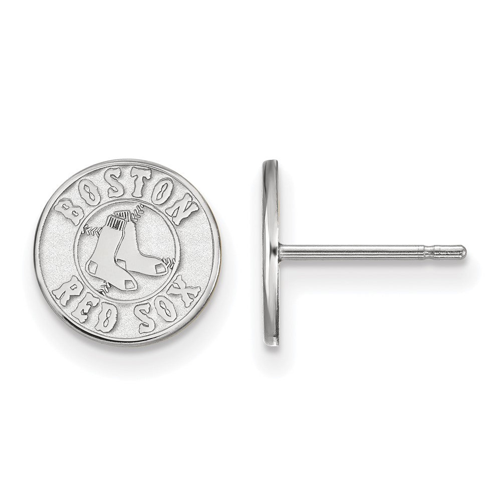 Sterling Silver MLB Boston Red Sox XS Disc Post Earrings, Item E18639 by The Black Bow Jewelry Co.